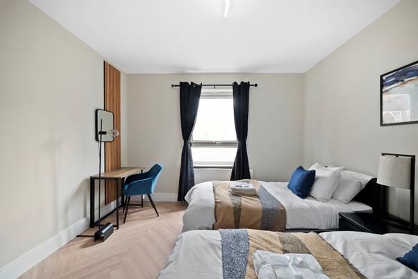 Deuxième chambre de bonne taille, 2 lits séparés