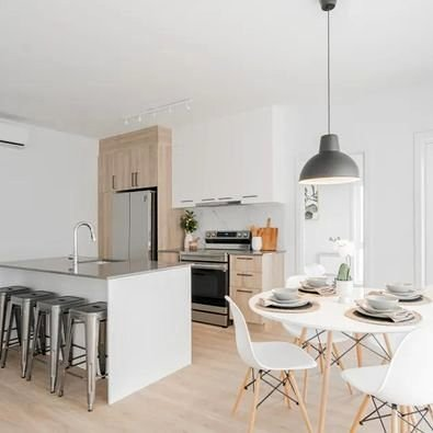 Voici l’Appartement que nous vous proposons: Quartier St Michel, MontréalCondos (Condominium*) locatifs meublé ou semi–meublé. Trés bon emplacement, à 150 m de la station de métro St-Michel. L’appartement est au 3éme étage d’un immeuble. Stationnement possible. Supplément de C$190 • Internet inclus • Construction de qualité • Balcons privés • Armoires haut de gamme avec comptoir de quartz • Évier de cuisine sous plan style cuve en acier inoxydable • Plafonds de 9′ • Insonorisation supérieure qualité condominium (Cellulose entre les poutrelles de planchers, panneau isolant rigide en fibre de bois (tentest), chape de béton de 1 1/2″, couvre-plancher avec membrane acoustique intégrée) • Fenestration abondante • Air climatisé/thermopompe et échangeur d’air • 5 électroménagers inclus (réfrigérateur, cuisinière, lave-vaisselle, laveuse, sécheuse) • Casier de rangement au sous–sol • Animaux acceptés selon conditions